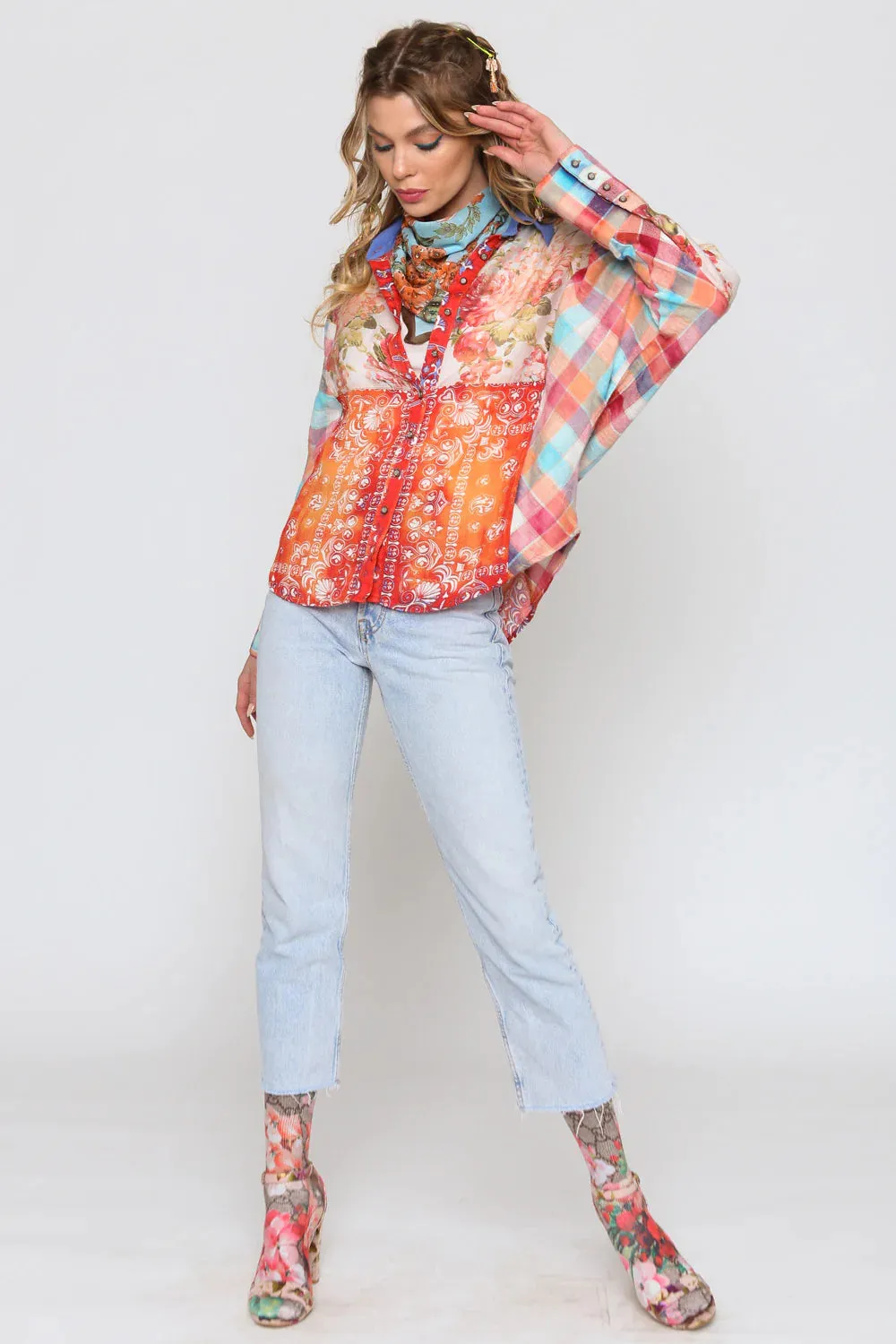 Multiple Print Colorful Shirt