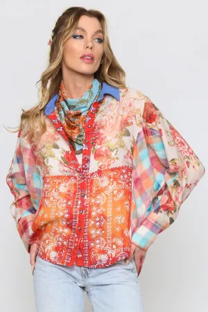 Multiple Print Colorful Shirt
