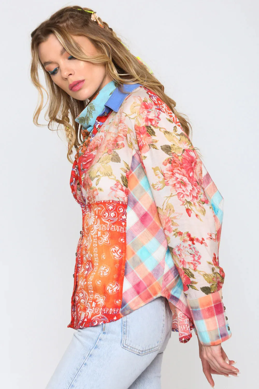 Multiple Print Colorful Shirt