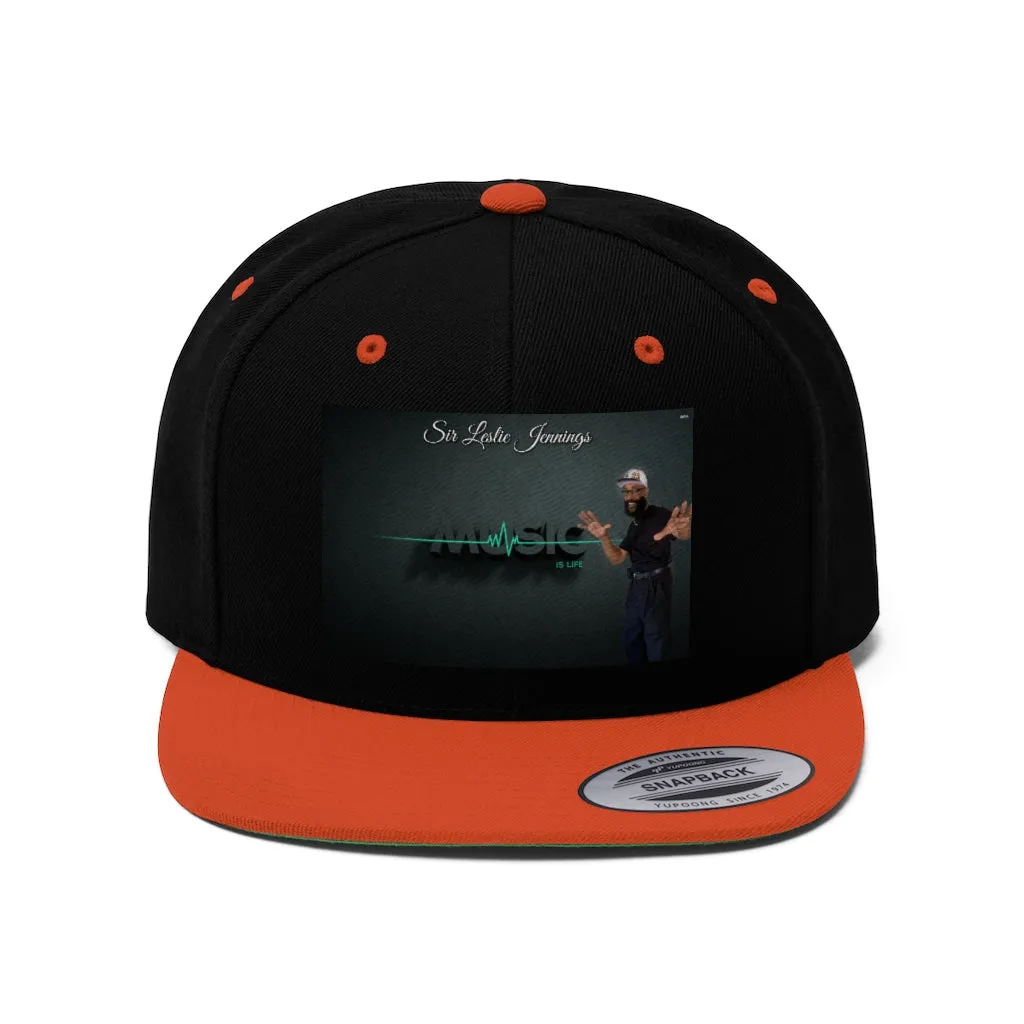 M.U.S.I.C. World HQ Unisex Flat Bill Hat