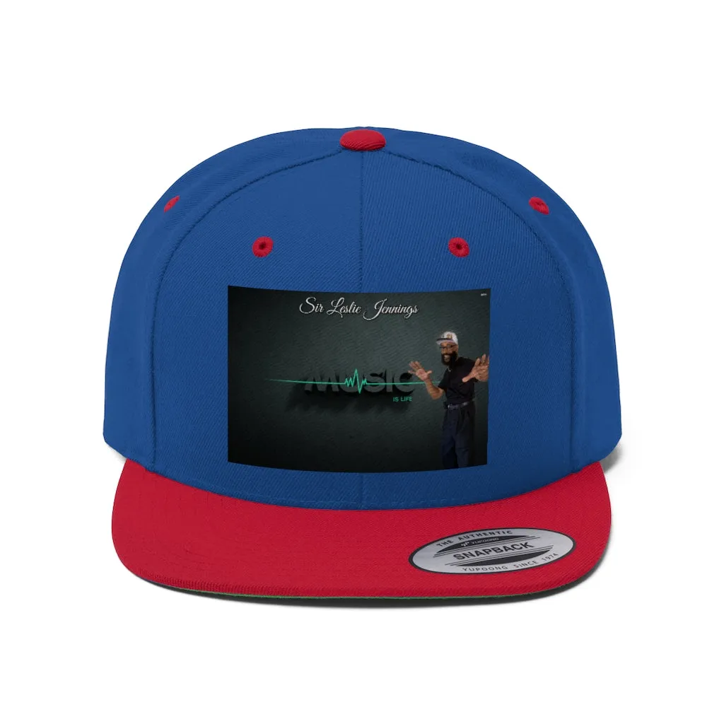 M.U.S.I.C. World HQ Unisex Flat Bill Hat