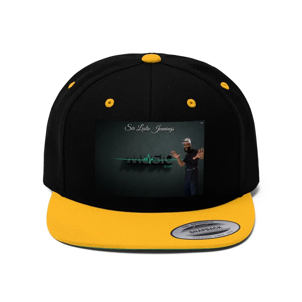 M.U.S.I.C. World HQ Unisex Flat Bill Hat