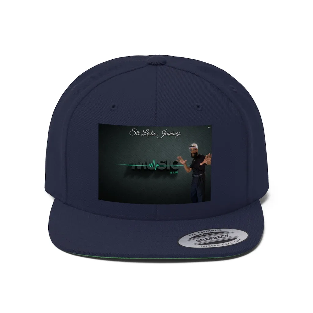 M.U.S.I.C. World HQ Unisex Flat Bill Hat