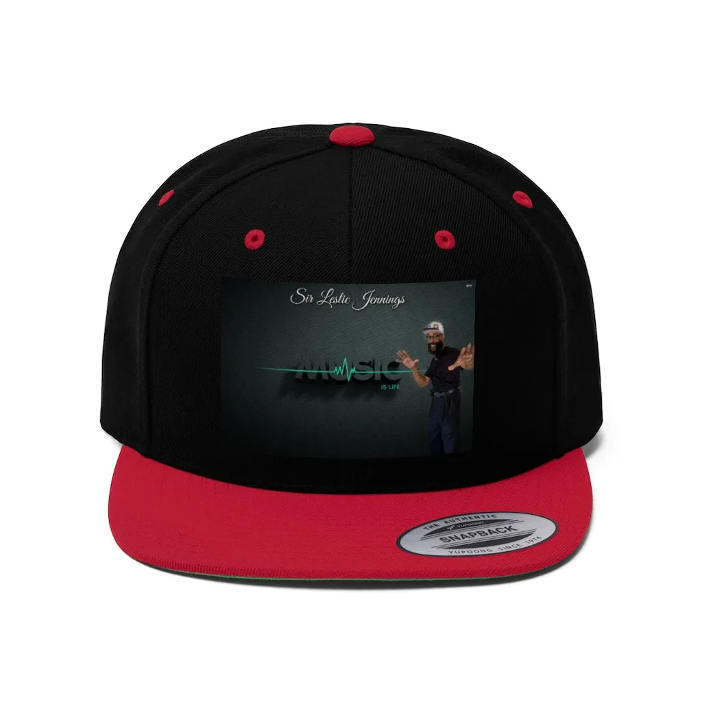 M.U.S.I.C. World HQ Unisex Flat Bill Hat