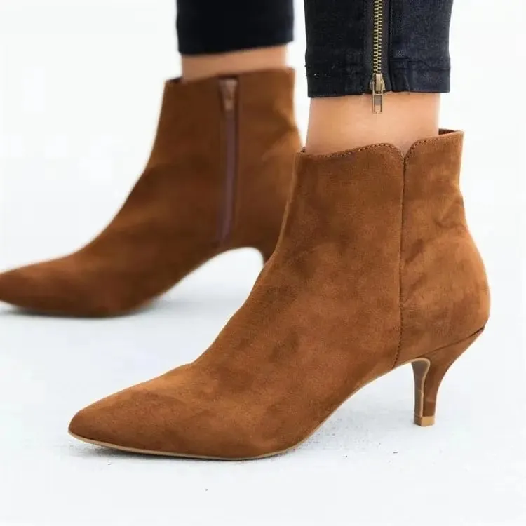 NEW Women's Ankle Boots Leopard Women Pointed Toe Ladies Chunky High heel Female Shoes Woman Footwear Plus Size 35-43 Snake rtg5