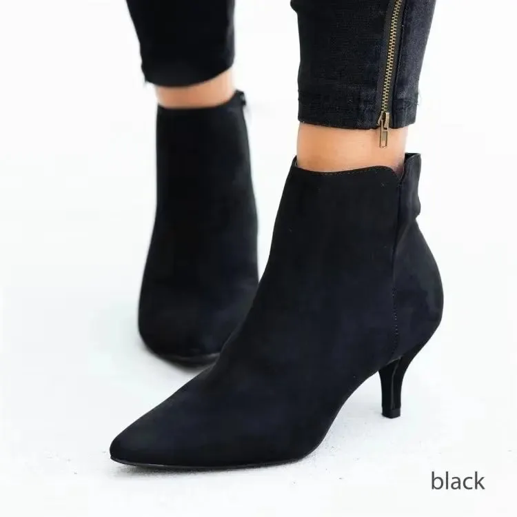 NEW Women's Ankle Boots Leopard Women Pointed Toe Ladies Chunky High heel Female Shoes Woman Footwear Plus Size 35-43 Snake rtg5
