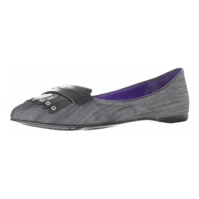 Nine West Simonsays Grey/Black Fabric Flat  (Women)