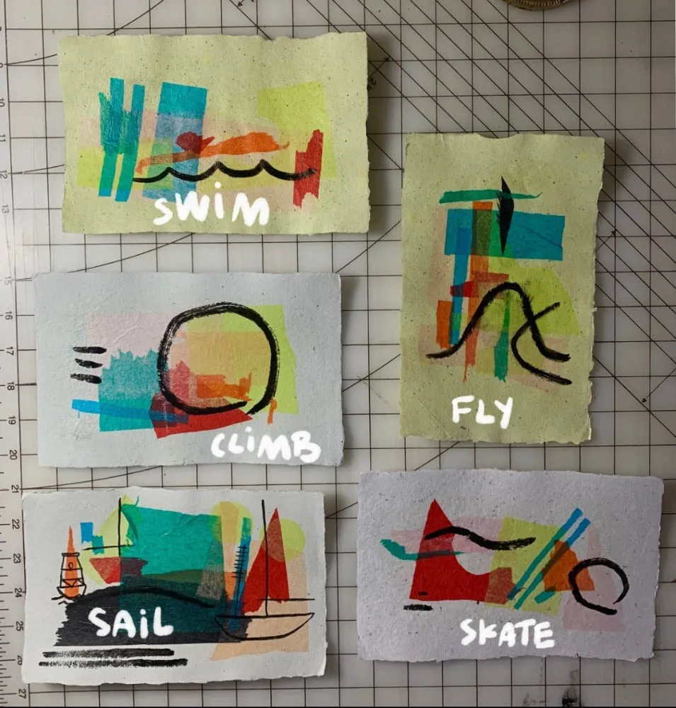Original Ink and tissue drawings