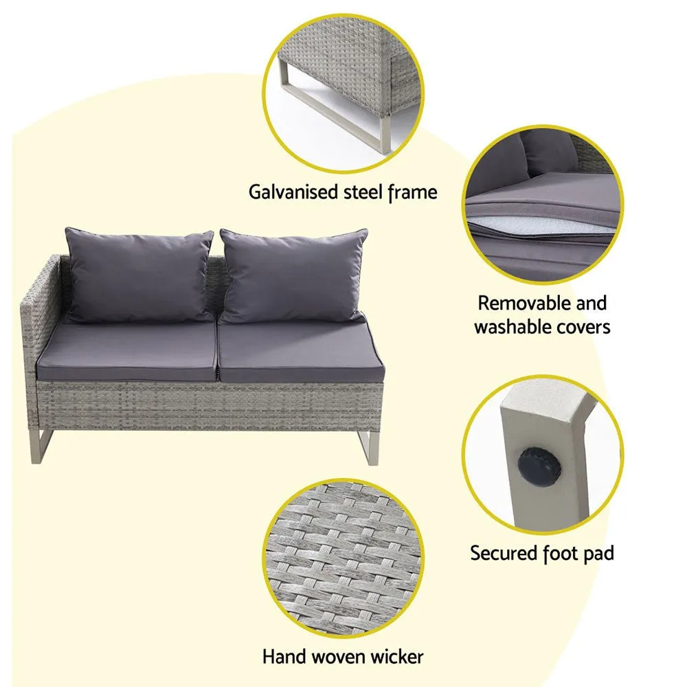Outdoor Sofa Lounge Set With Storage - Grey