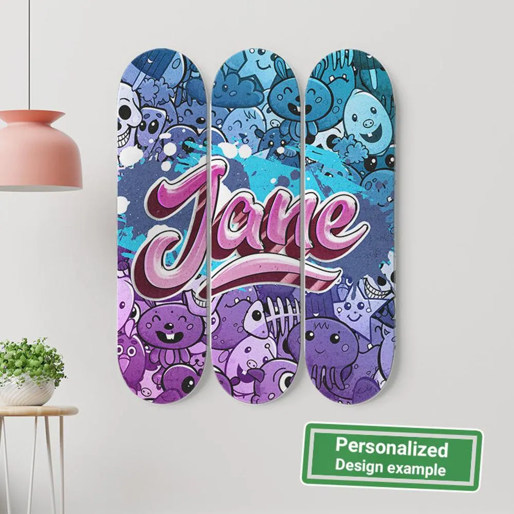 Personalized Awesome Graffiti Skateboard Wall Art