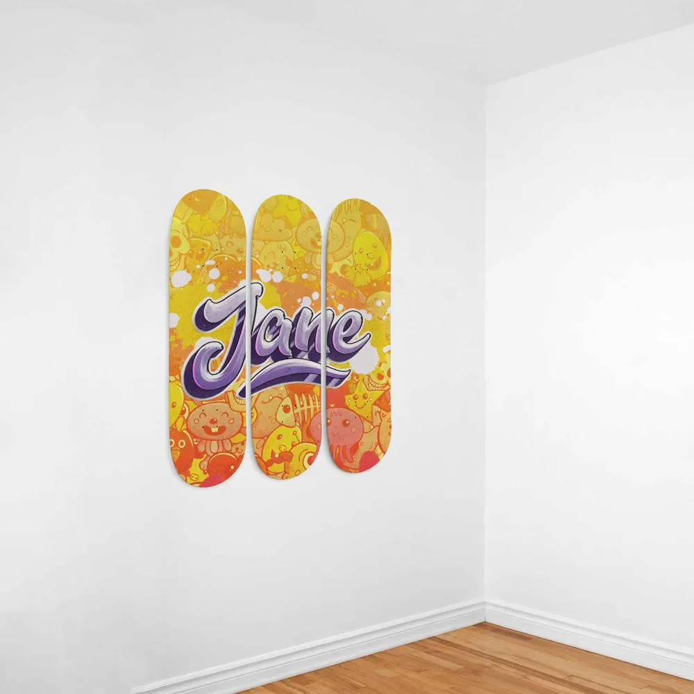 Personalized Awesome Graffiti Skateboard Wall Art