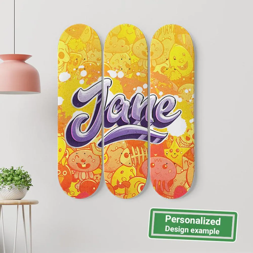 Personalized Awesome Graffiti Skateboard Wall Art