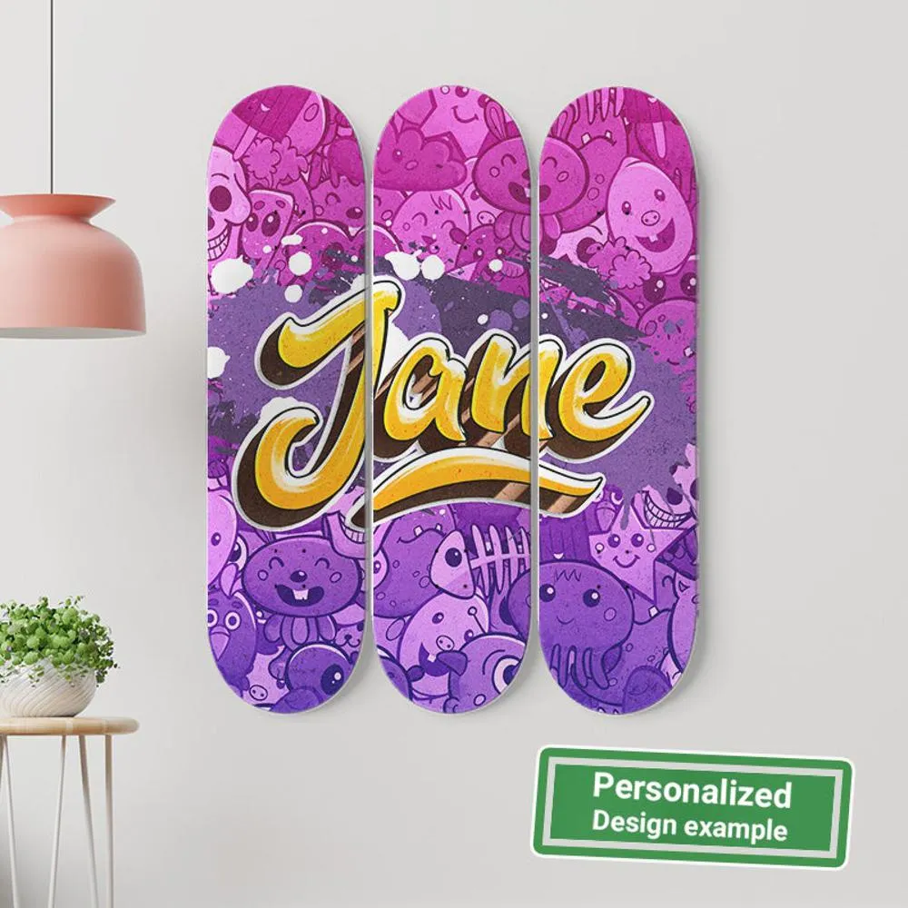 Personalized Awesome Graffiti Skateboard Wall Art