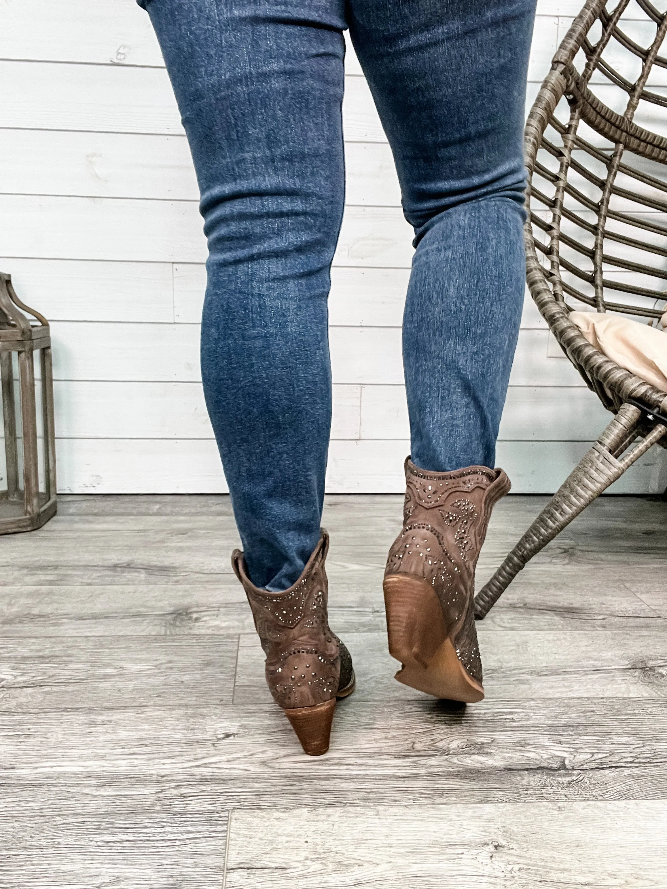 "Show Off" By Very G Western Style Studded Bootie (Taupe)