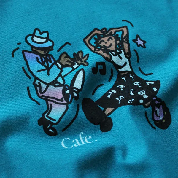 Skate Cafe Dancing T-Shirt - Teal