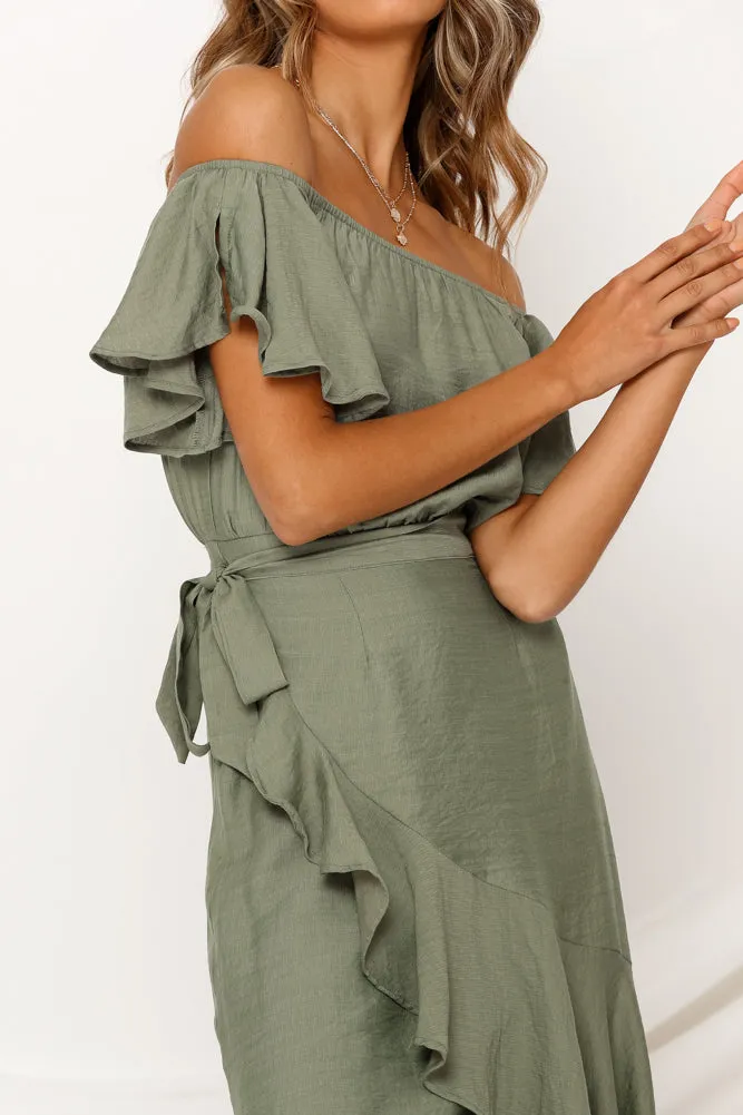 Summer In Turin Maxi Dress Olive