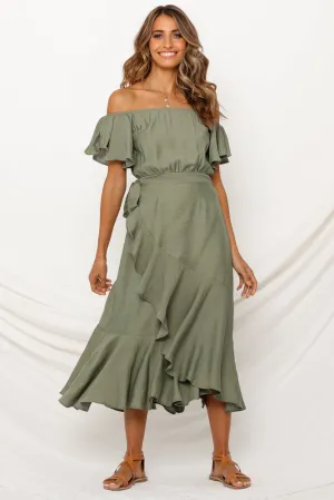 Summer In Turin Maxi Dress Olive