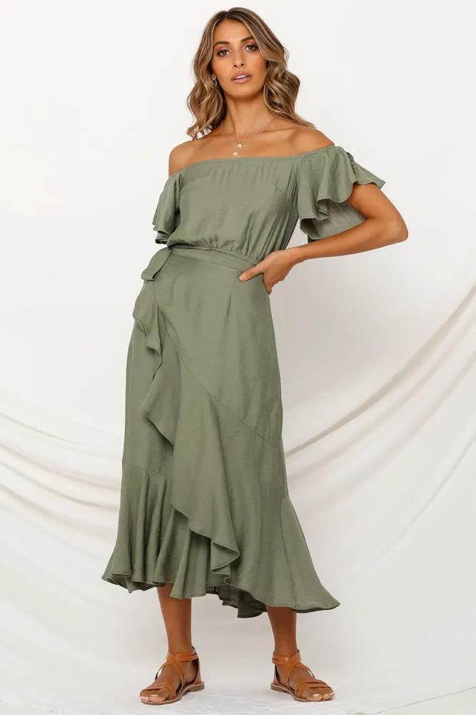 Summer In Turin Maxi Dress Olive