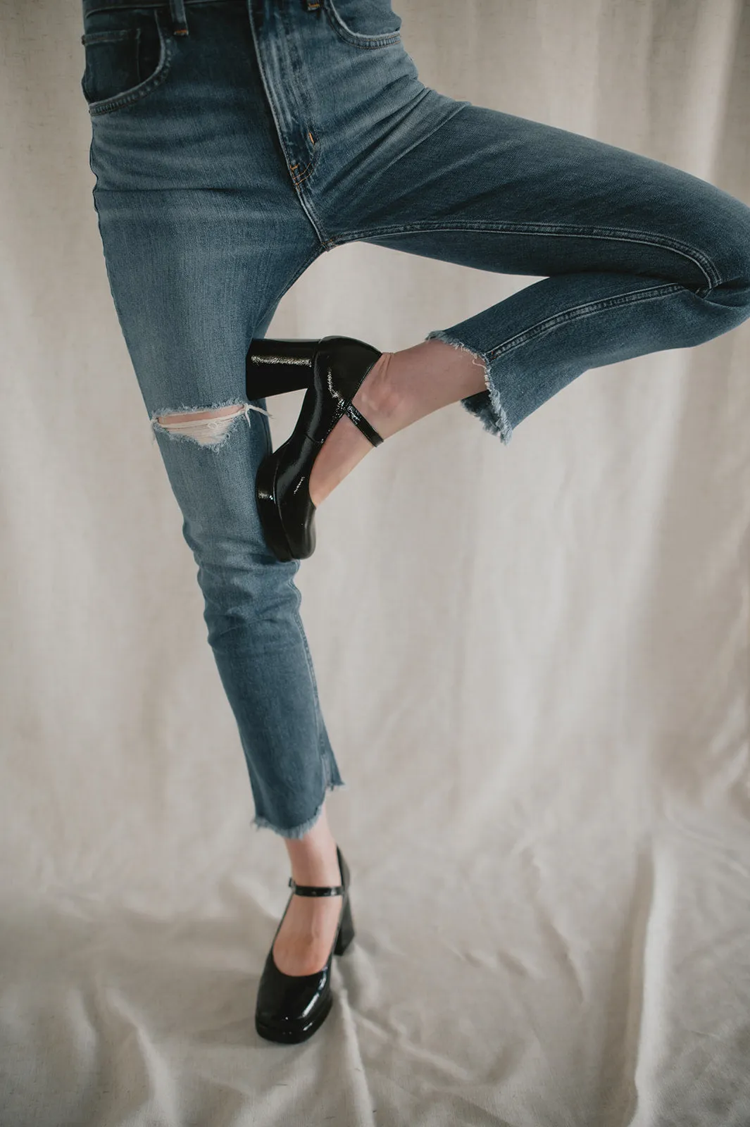 The Mingle Black Patent Mary Janes