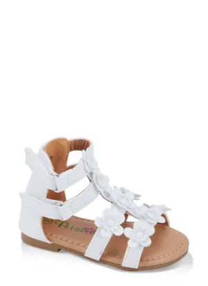 Toddler Girls Floral Studded Gladiator Sandals