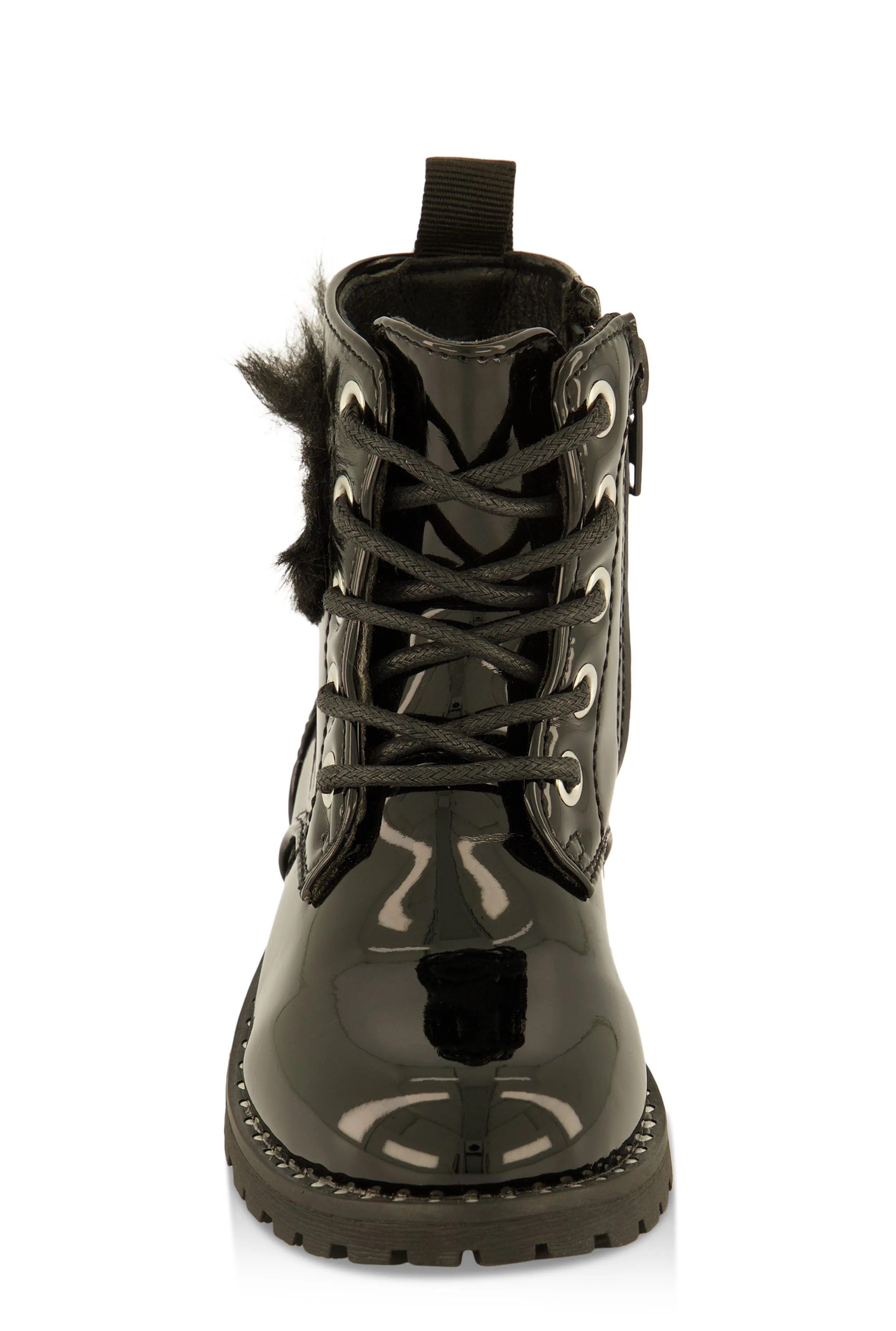 Toddler Girls Heart Feather Combat Boots
