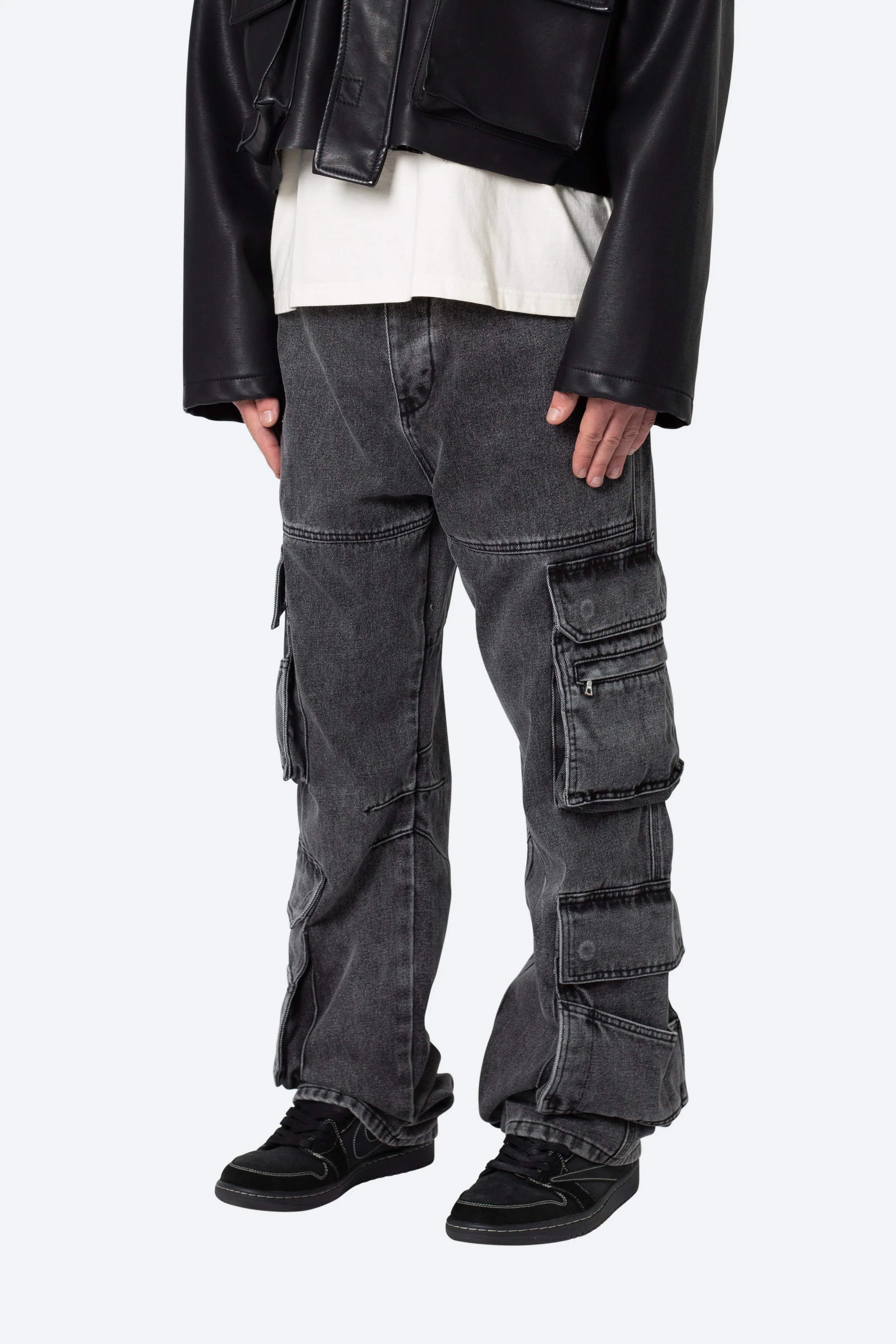 Ultra Baggy Skate Cargo Denim - Washed Black