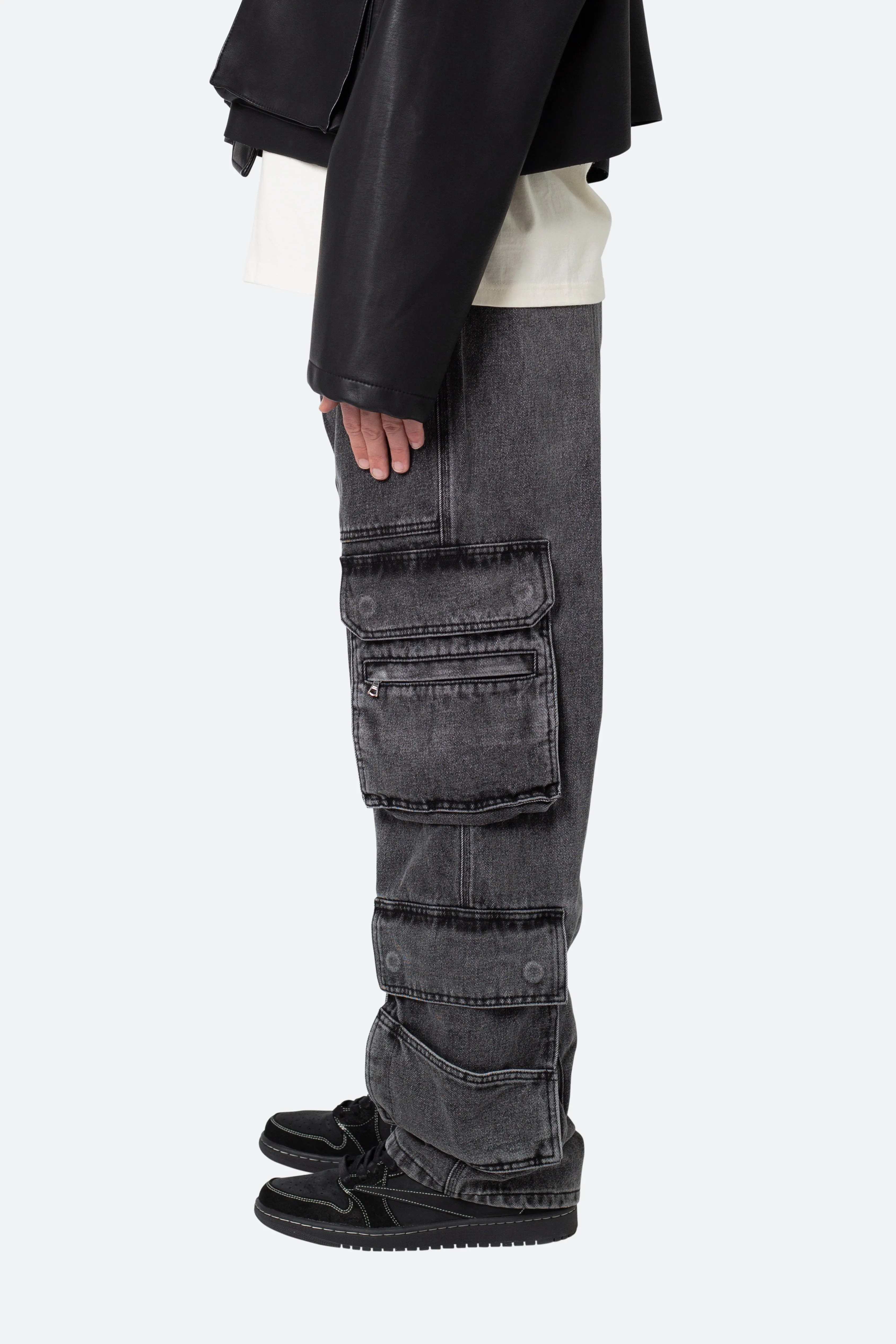 Ultra Baggy Skate Cargo Denim - Washed Black