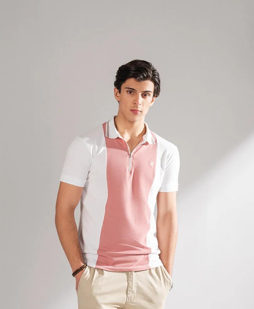 White & Ash Zip POLO
