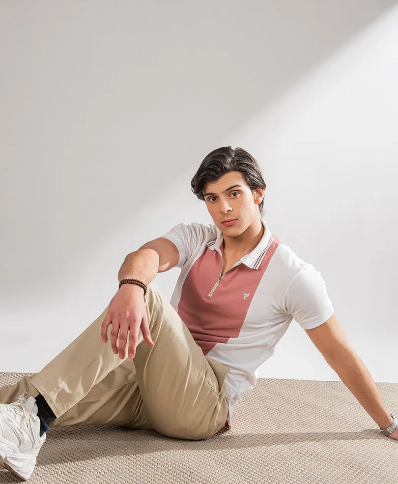 White & Ash Zip POLO