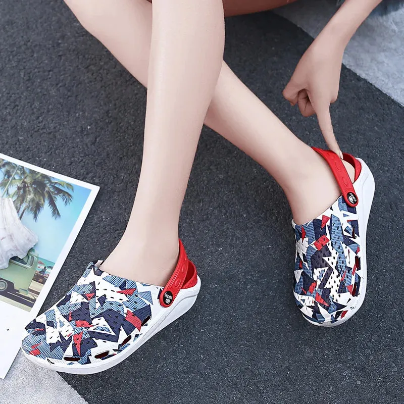 Women Slippers Summer Clogs Hollow Outdoor Pool Sandals Garden Beach Shoes Water Shower Flip Flops Lightweight Message Mules
