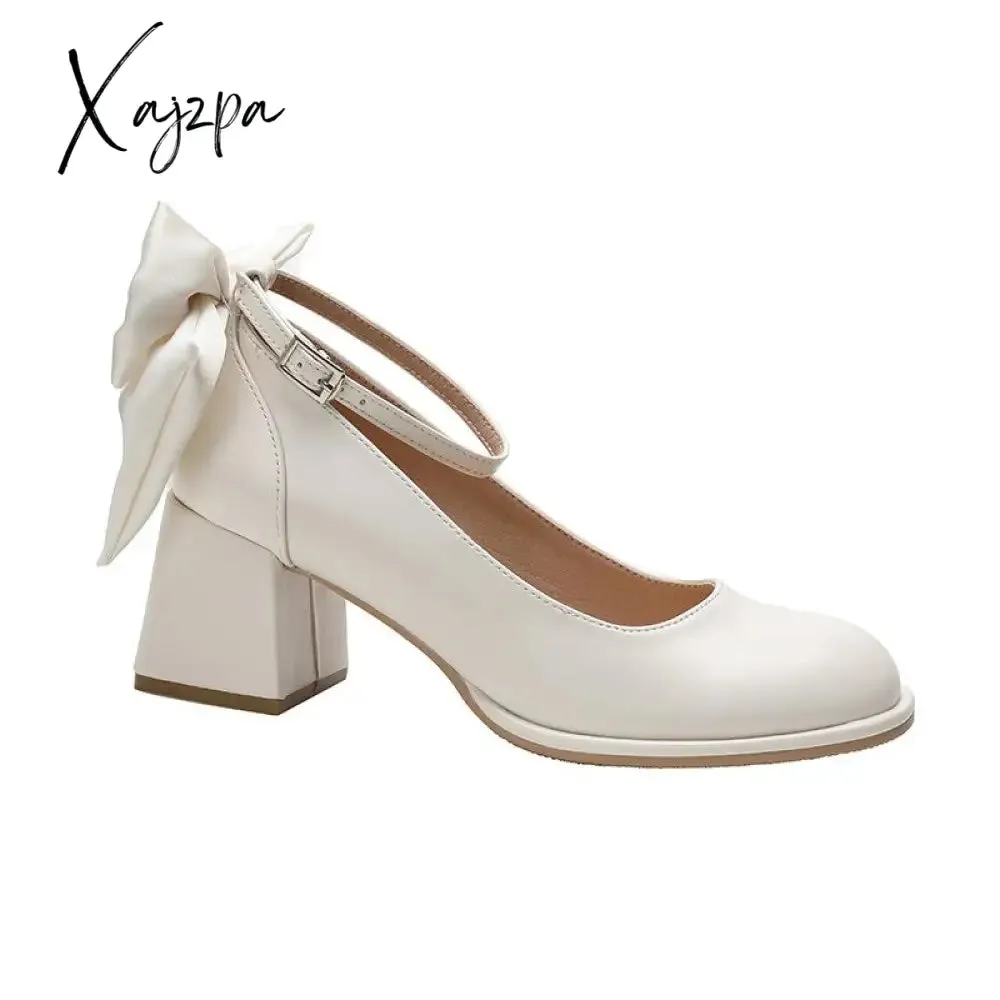 Xajzpa - Women French Vintage Mary Jane Heels