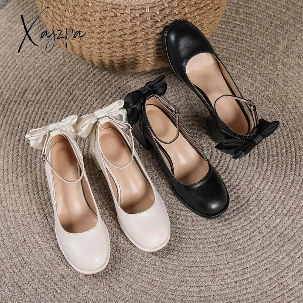 Xajzpa - Women French Vintage Mary Jane Heels