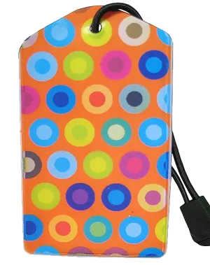 z Luggage Tag: Fun Dots Orange